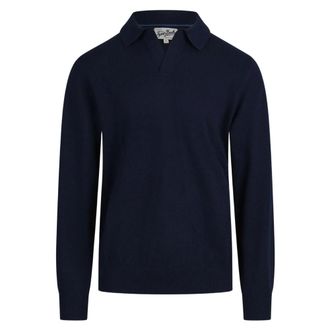 MC2 Saint Barth Covent Knit Long Sleeve Polo - Heren - Truien - Blauw - Maat: M Wol
