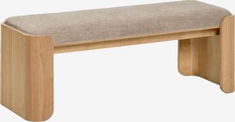 Sklum Banco En Madera De Caucho Y Chapa Lofren Sklum &x2194&xfe0e 140 Cm