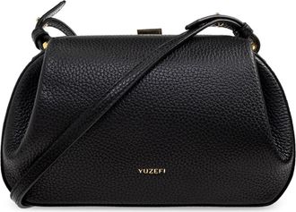 Yuzefi Schoudertas Oester Mini - Dames - Schoudertassen - Zwart - ONE Size - Leer - Tassen