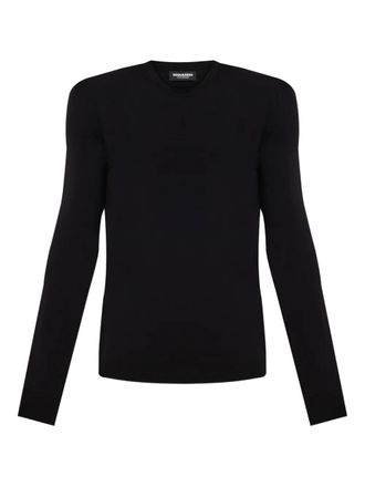 Dsquared2 T-shirt met logo en lange mouwen - Zwart