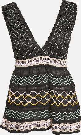 M Missoni Black Patterned Knit Sleeveless Sweater Top