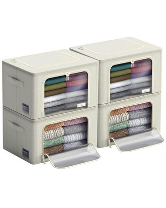 Sorbus Set Of 4 Storage Bins With Windows