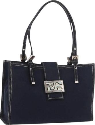 Fendi Pre-owned Vintage Canvas Tote Bag - Dames - Vintage Handtas - Blauw - ONE Size - Vintage