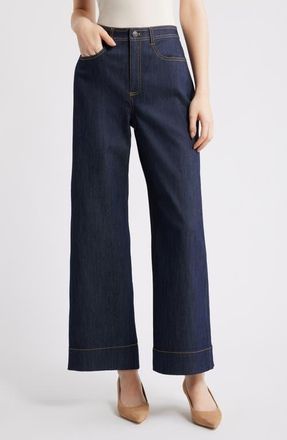 Cinq &agrave; Sept Betsy Wide Leg Jeans in Indigo at Nordstrom, Size 10