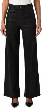 Paige Anessa 31 Wide Leg Jeans In Black Fog Luxe Coating