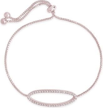 Sterling Forever Oval CZ Slider Bracelet