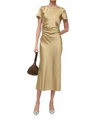 Staud Marcel Silk Dress In Antique