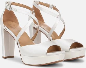 Naturalizer Womens Naturalizer Melody I4628F1101 Sandal White Peep Toe Block Heel GAL2121