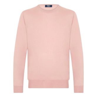 Fedeli Cashmere Knitwear, male, Pink, Size: XL Cashmere Knit Sweater