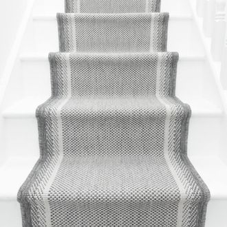 Runrug Stair Runner Carpet - Reversible & Durable, 2mm - Geo in Grey | Size: 60 cm x 540 cm