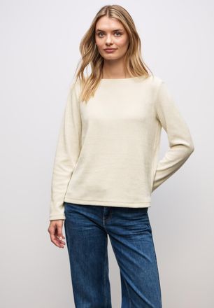 Street One Rundhalspullover STREET ONE, Damen, Gr. 34, soft beige, Strick, Obermaterial: 98% Polyester, 2% Elasthan, unifarben, regular fit normal, U-Boot-Aussch