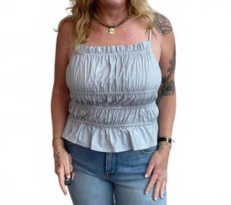 Chaser Lorenzo Pinstripe Poplin Tank In Blue