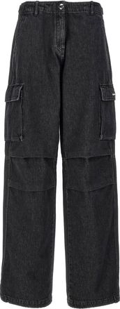 Coperni Womens blue Wide Leg Cargo Jeans