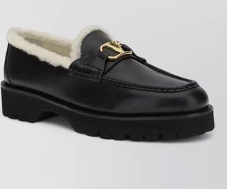 Valentino Garavani leather fur loafers