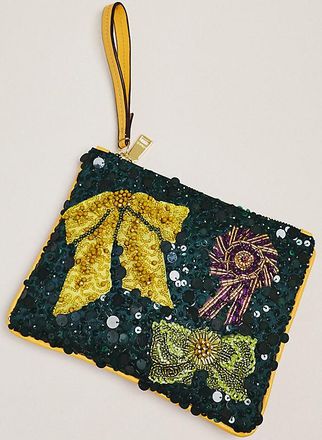 Alemais Rosette Beaded Clutch
