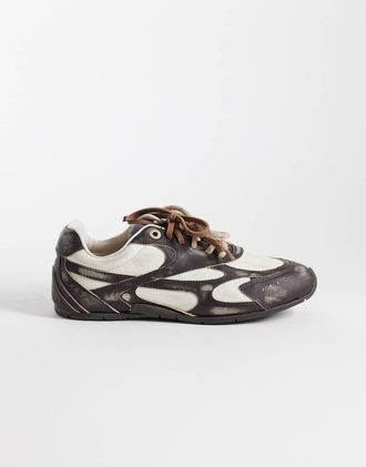 Bronx Myr-aa - Sneakers color caff&egrave; slavato e bianco sporco