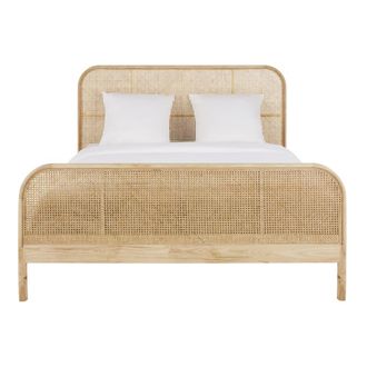 Maisons du monde Cama vintage de rejilla de rat&aacute;n 160x200 cm con somier