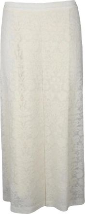Philosophy di Lorenzo Serafini White Floral Jacquard Wool-Blend Midi Skirt