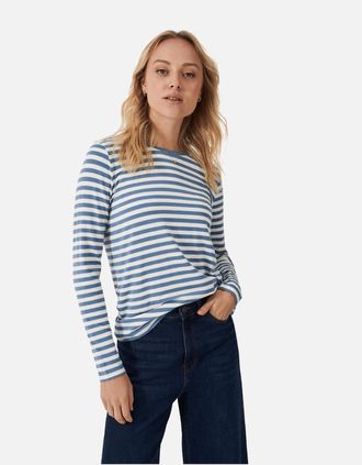 Crew Clothing Womens Crew Clothing Womens Modal Blend Super Soft Crew Neck T-Shirt - Multi/Blue - Size: 14