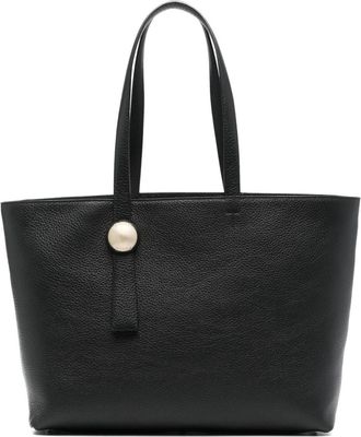 Furla logo-debossed leather tote bag - women - Leather/Polyester - One Size - Black