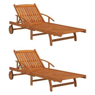 Berkfield Home Sun Loungers 2 pcs Solid Wood Acacia in Brown