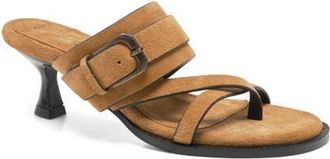 Free People Belted Toe Loop Sandal in Driftwood Tan Suede at Nordstrom, Size 6.5
