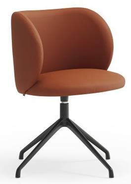 Teulat 360&deg; drehbarer Premium Design Stuhl Mogi, Kunstleder Terracotta/Schwarz