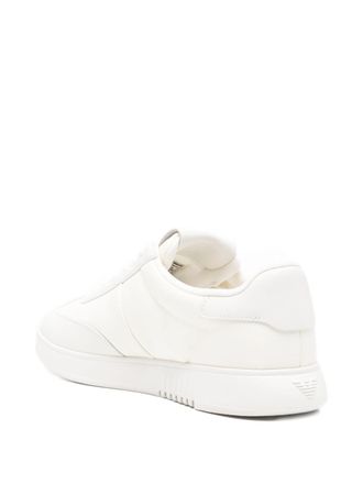 Emporio Armani Nylon and Leather Sneakers - White