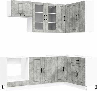vidaXL Unidad De Cocina Lucca 8 Uds. Gris Hormig&oacute;n Vidaxl