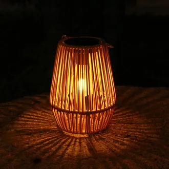No Brand Confezione Da 2 Lanterne Solari Per Illuminazione Esterna - 18,515 Cm - Luci Sospese Effetto Rattan - Campeggio - Terrazze - Giardini - Patio - Verand