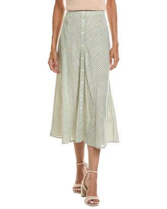 Max Studio Striped Button Front Skirt