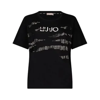 Liu Jo Dames, Tops, Zwart, Maat: 2XS Katoen
