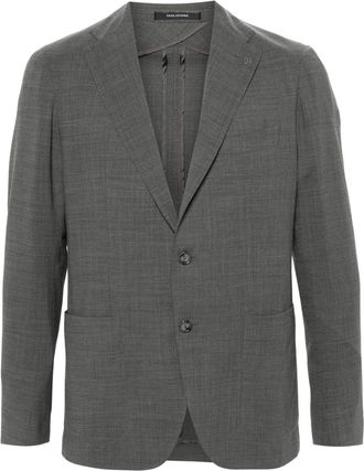 Tagliatore notched-lapels single-breasted blazer - men - Elastane/Polyamide/Virgin Wool/Cupro - 54 - Grey