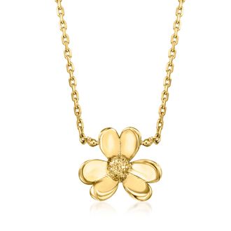 RS Pure by Ross-Simons Italian 14kt Yellow Gold Flower Necklace