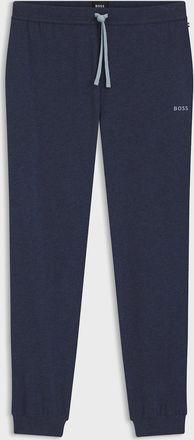 HUGO BOSS Mens BOSS Orange Mix&Match Mens Logo-Embroidered Loungewear Tracksuit Bottoms in Stretch-Cotton Jersey - Open Blue 460 - Size: 37/36/32