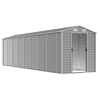 Berkfield Home Garden Shed Light Grey 191x725x198 cm Galvanised Steel | Size: 191 x 725 x 198 cm