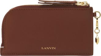 Lanvin Catch By Lanvin Leather Cardholder in Chestnuts at Nordstrom