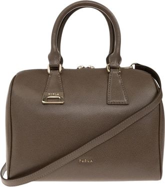 Furla Olivia M Boston Bag - Dames - Handtassen - Grijs - ONE Size - Leer - Tassen
