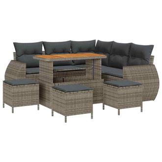 vidaXL Vidaxl - Set Divano Da Giardino 9 Pcs Grigio 110 X 55 X 71 Cm