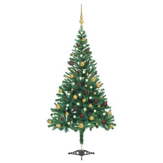 vidaXL &Aacute;rbol De Navidad Artificial Con Luces Y Bolas 910 Ramas 210 Cm Vidaxl