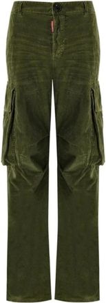 Dsquared2 Straight Broeken - Dames - Straight fit broeken - Groen - XS - Katoen - Broeken