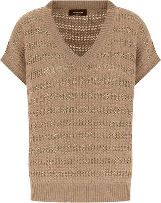 Fabiana Filippi Jersey de cuello en V - Knitwear - Mujer - Beige - S