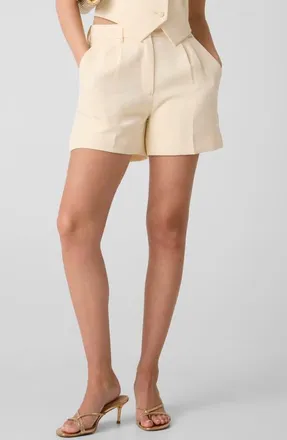 Guess Theoline Pleated Shorts in Ivory at Nordstrom, Size X-Large