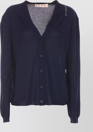 Marni v-neck ribbed cardigan long sleeves