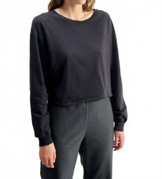 American Vintage Apoly Long Sleeve Tee In Carbon