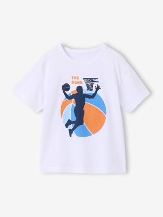 Vertbaudet T-shirt gar&ccedil;on motifs graphiques manches courtes blanc