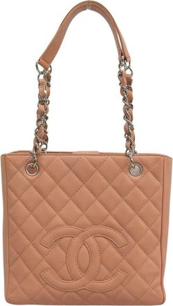 Chanel Salmon Pink Grained Calfskin Tote Bag (Pre-Owned)