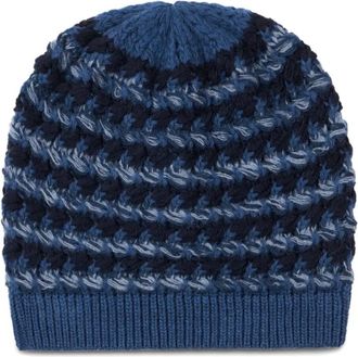 Etro wool-blend patterned beanie - men - Wool/Acrylic - One Size - Blue