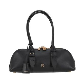 Pinko Bowling Horizontal Big - Dames - Handtassen - Zwart - ONE Size - Leer - Tassen