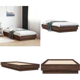 vidaXL Giroletto senza Materasso Rovere Marrone 90x190cm in Truciolato - Letto in legno - Letto con doghe